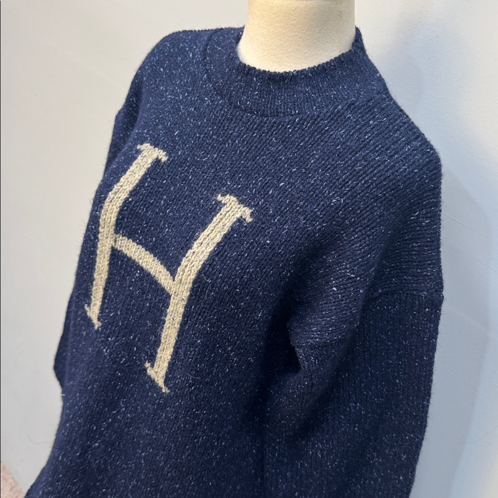 Harry Potter Universal Studios wool and silk blend knit “H” sweater sz M - Picture 2 of 10